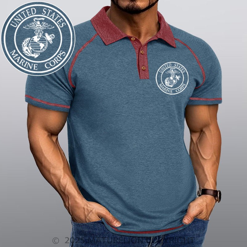 Maturelion Men's Polo Shirt United States Marine Crops Polo Shirt