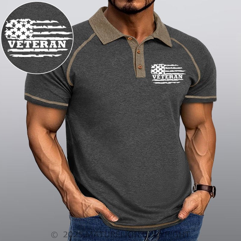 Maturelion Men's Polo Shirt Veteran Flag Polo Shirt