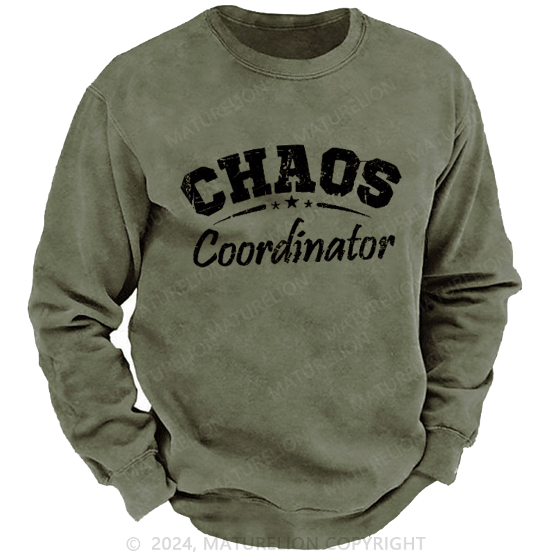Maturelion Men's Sweatshirt Chaos Coordinator Custom Washed Sweatshirt