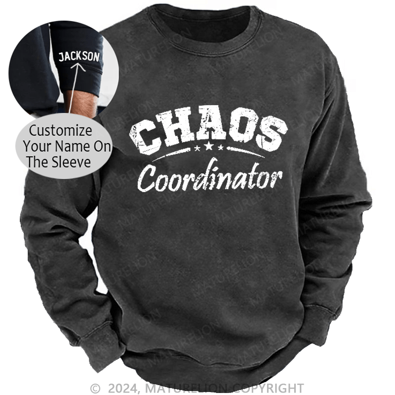 Maturelion Men's Sweatshirt Chaos Coordinator Custom Washed Sweatshirt
