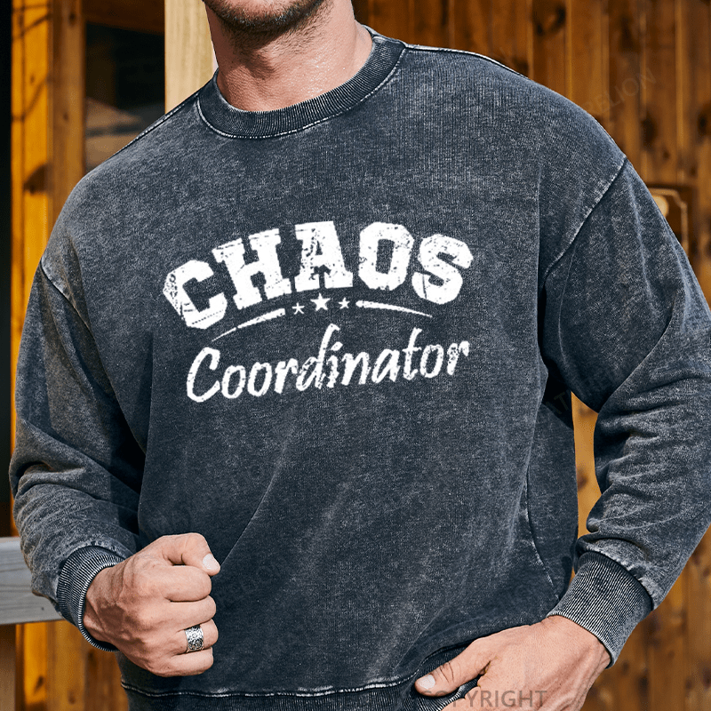 Maturelion Men's Sweatshirt Chaos Coordinator Custom Washed Sweatshirt