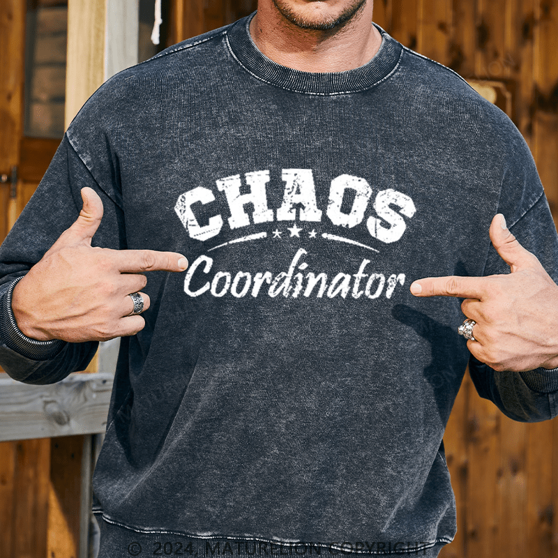 Maturelion Men's Sweatshirt Chaos Coordinator Custom Washed Sweatshirt