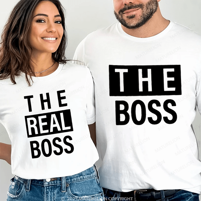 Maturelion The Boss & The Real Boss Couple T-Shirt