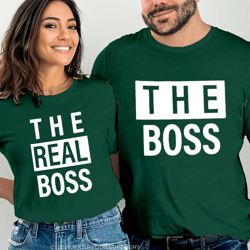 Maturelion The Boss & The Real Boss Couple T-Shirt