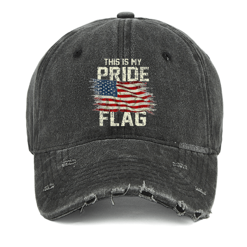 Maturelion This Is My Proud Flag 4th of July Cotton Washed Vintage Cap