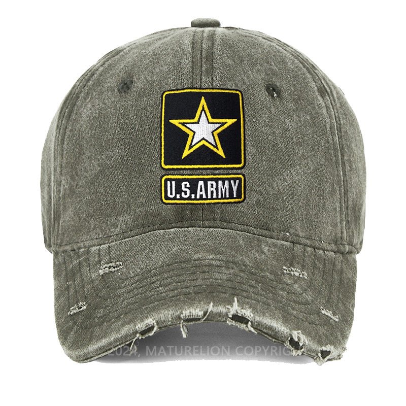 Maturelion Us. Army Washed Vintage Embroidered Cap