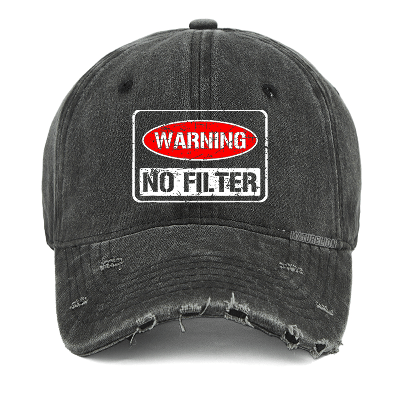 Maturelion Warning No Filter Washed Vintage Cap