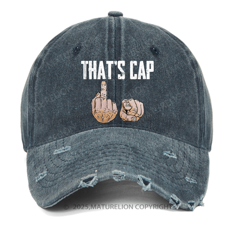 Maturelion Washed Cap That's Cap Funny Washed Cap