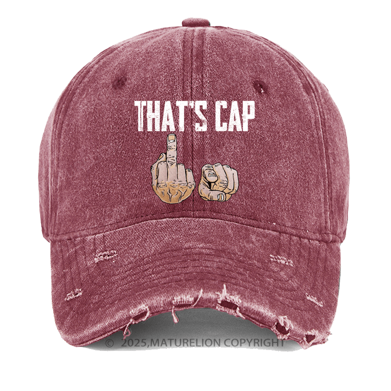 Maturelion Washed Cap That's Cap Funny Washed Cap