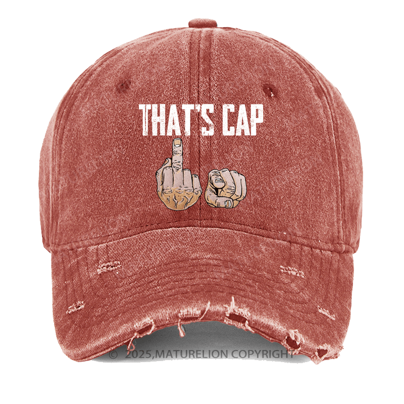 Maturelion Washed Cap That's Cap Funny Washed Cap