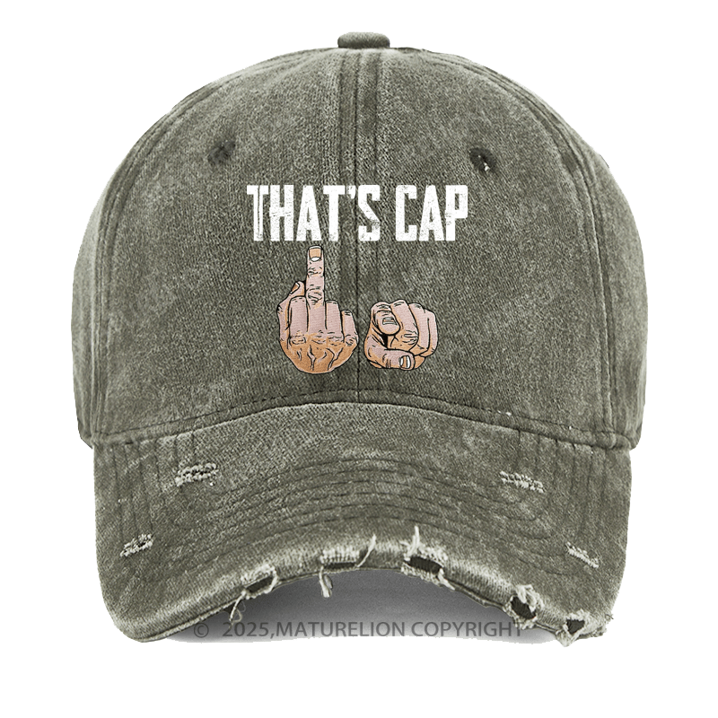 Maturelion Washed Cap That's Cap Funny Washed Cap