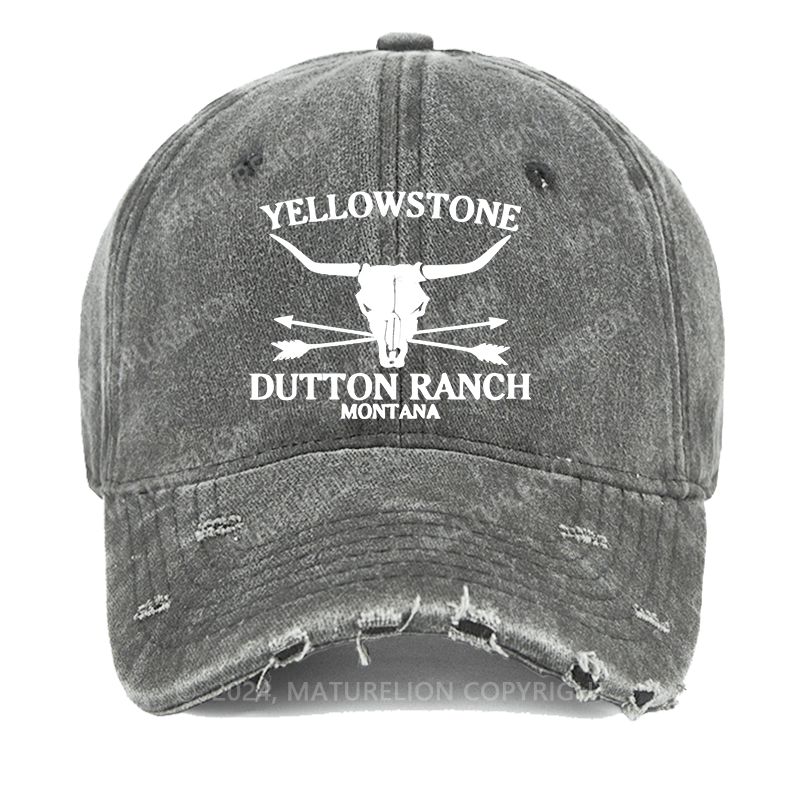 Maturelion Yellowstone Dutton Ranch Montana Washed Vintage Cap