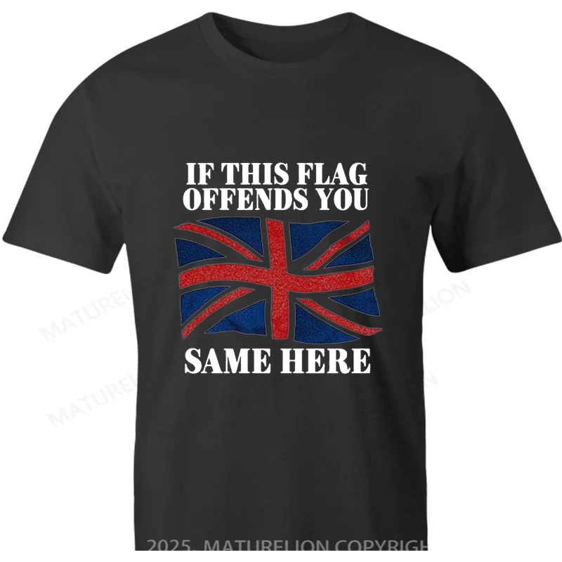 Maturelion Australia T-shirt If This Flag Offends You Same Here Cotton T-shirt