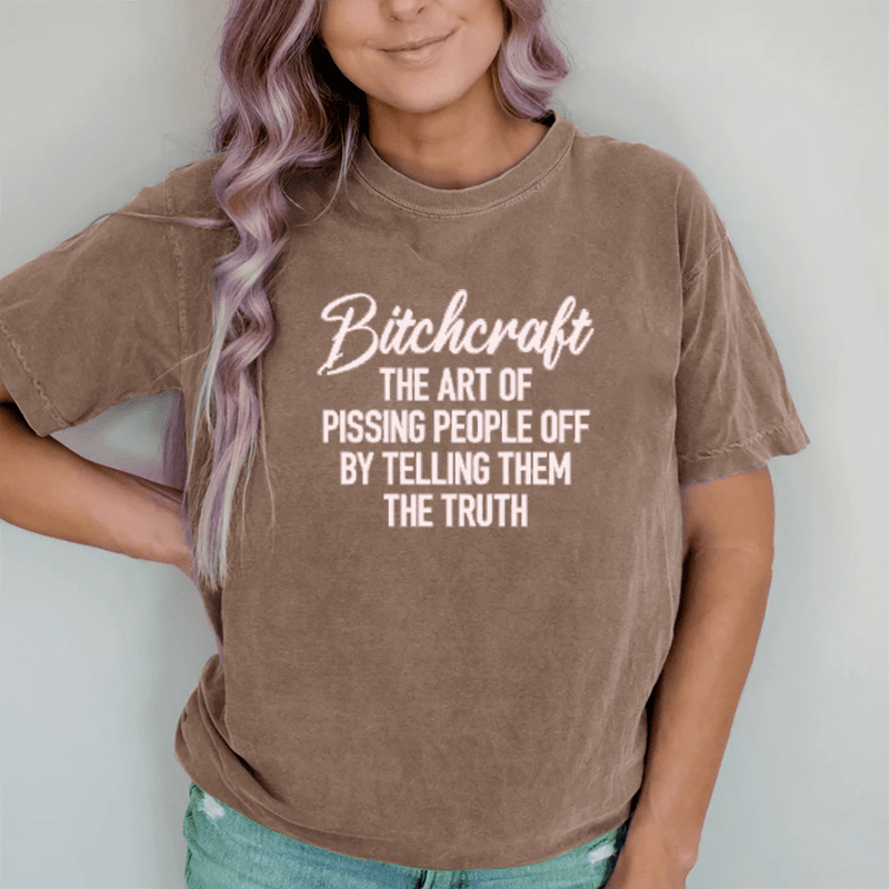 Maturelion B*craft The Art Of Pissing People Off By  DTG Printing Washed Cotton T-Shirt