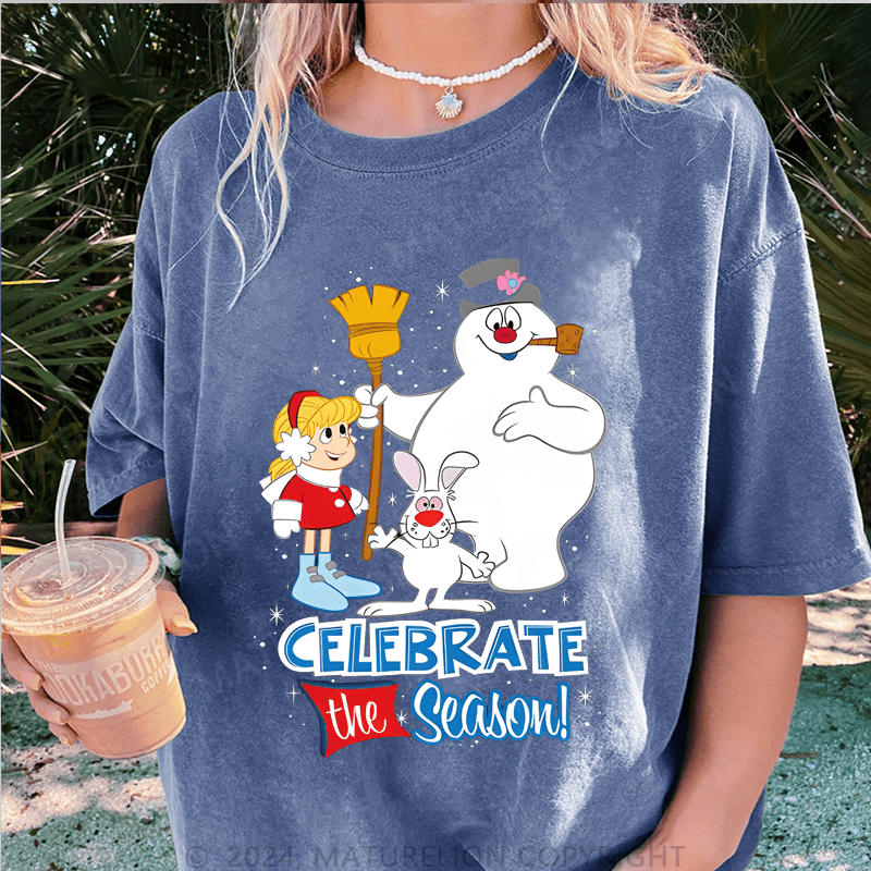 Maturelion Christmas T-Shirt Celebrate The Season Women T-Shirt