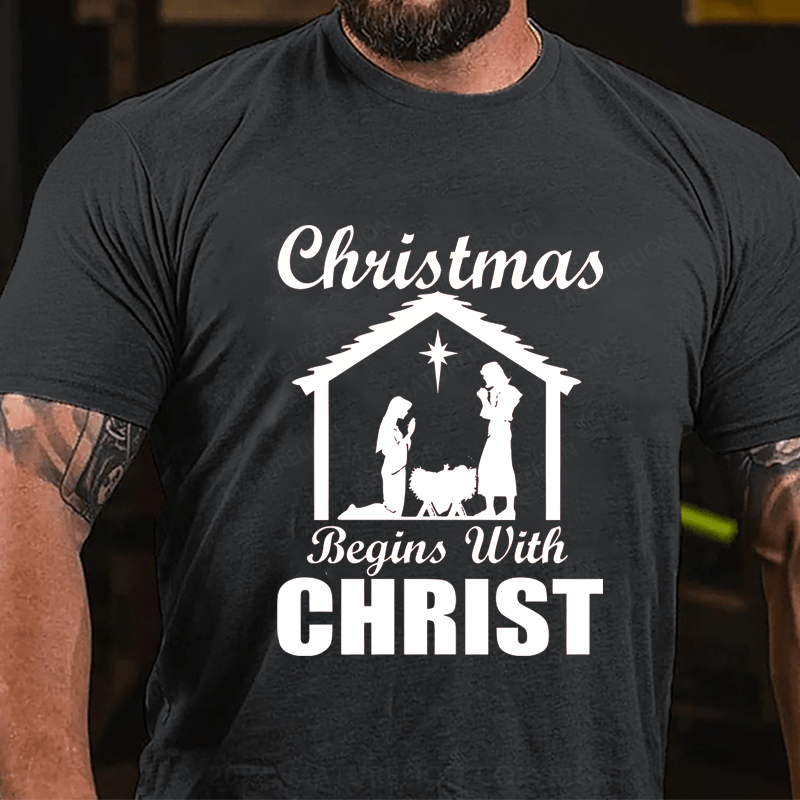 Maturelion Christmas T-Shirt Christmas Beings With Christ T-Shirt