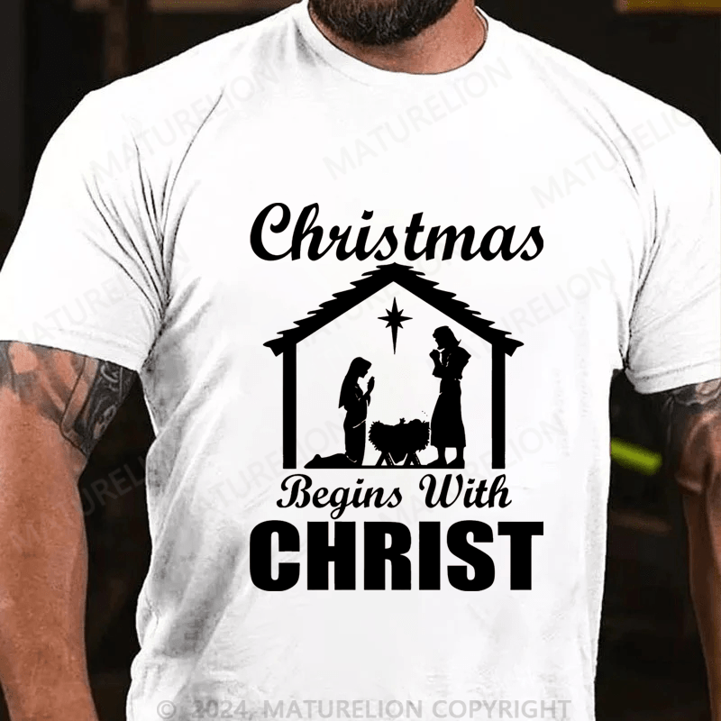 Maturelion Christmas T-Shirt Christmas Beings With Christ T-Shirt