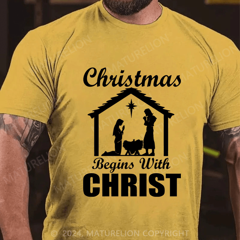 Maturelion Christmas T-Shirt Christmas Beings With Christ T-Shirt