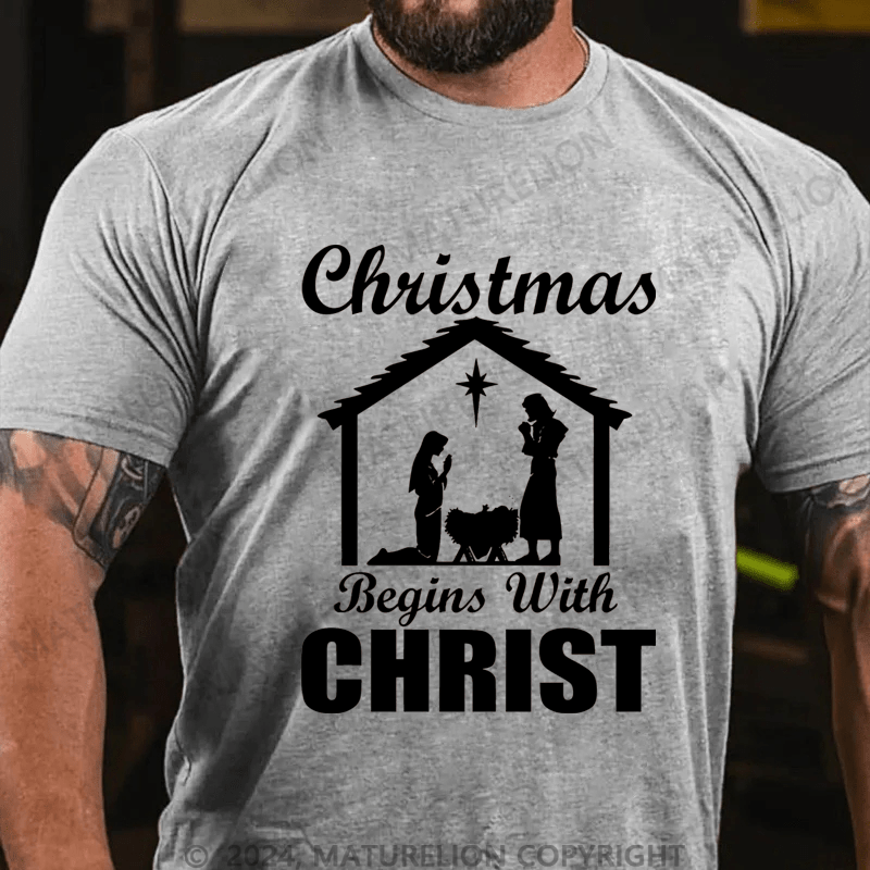 Maturelion Christmas T-Shirt Christmas Beings With Christ T-Shirt