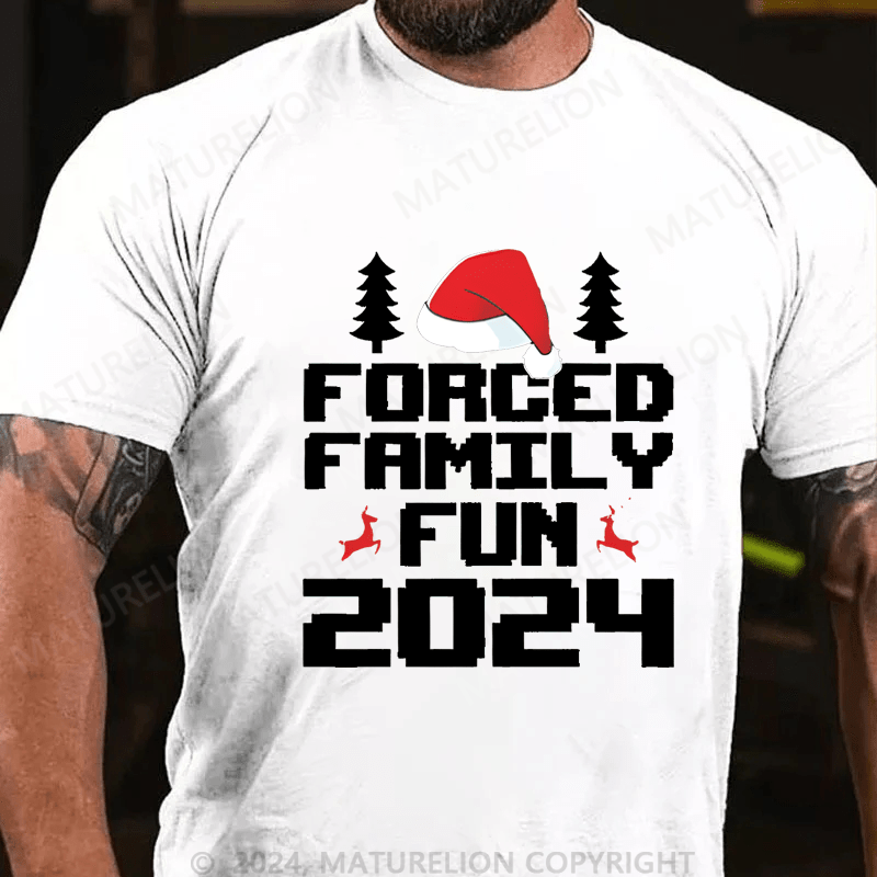 Maturelion Christmas T-Shirt Forced Family Fun Men's T-Shirt