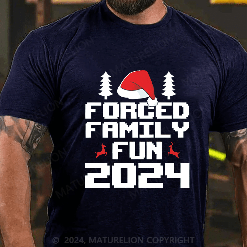 Maturelion Christmas T-Shirt Forced Family Fun Men's T-Shirt