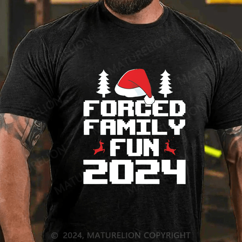 Maturelion Christmas T-Shirt Forced Family Fun Men's T-Shirt