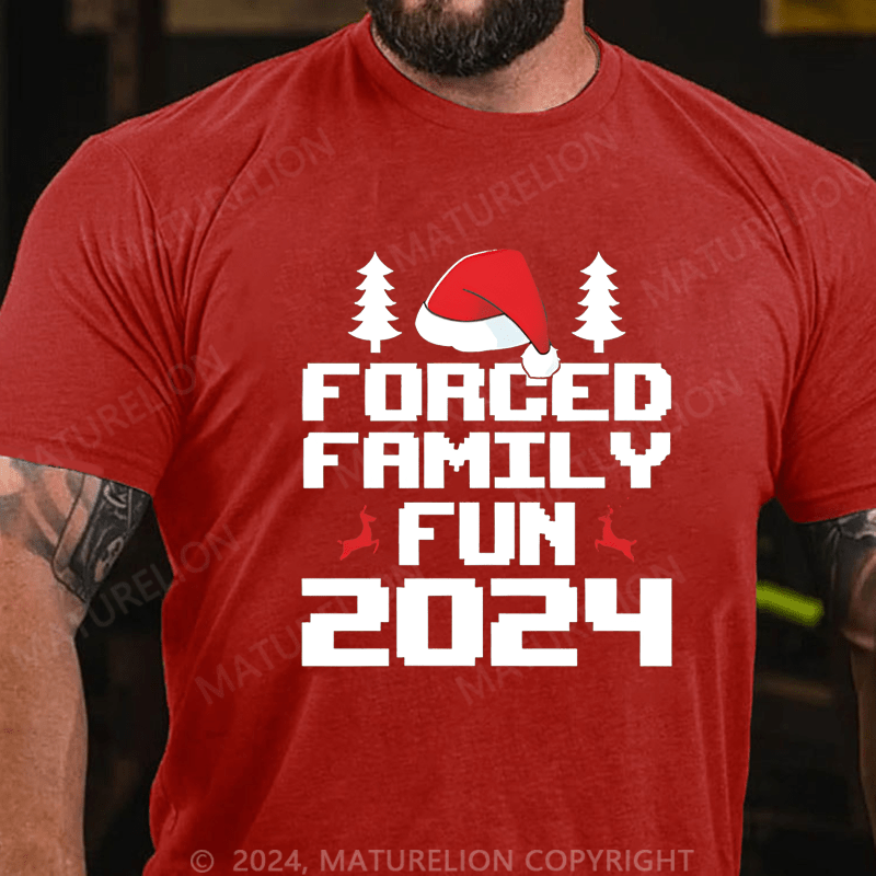 Maturelion Christmas T-Shirt Forced Family Fun Men's T-Shirt