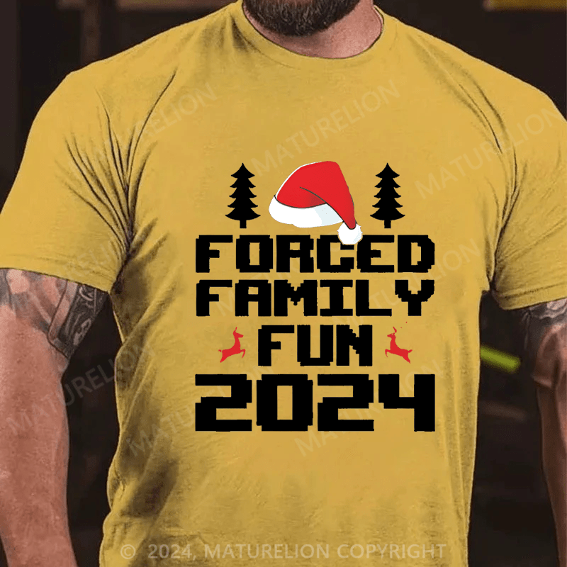 Maturelion Christmas T-Shirt Forced Family Fun Men's T-Shirt