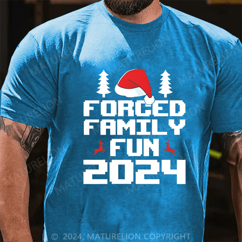 Maturelion Christmas T-Shirt Forced Family Fun Men's T-Shirt