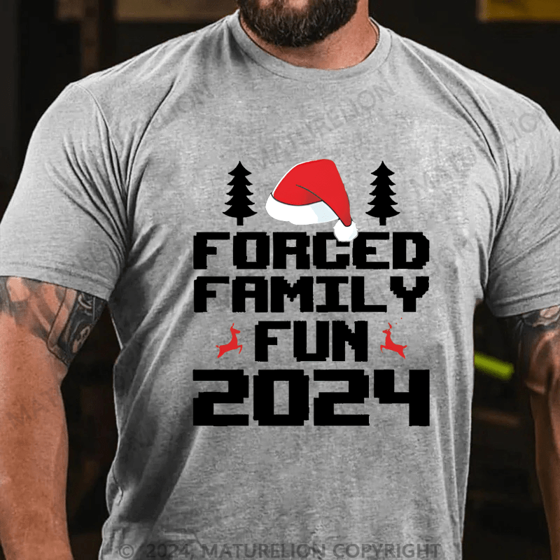 Maturelion Christmas T-Shirt Forced Family Fun Men's T-Shirt