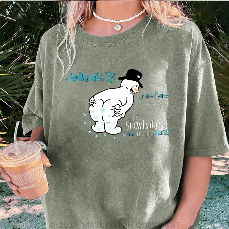 Maturelion Christmas T-Shirt How Snowflakes Are Really Made Women T-Shirt