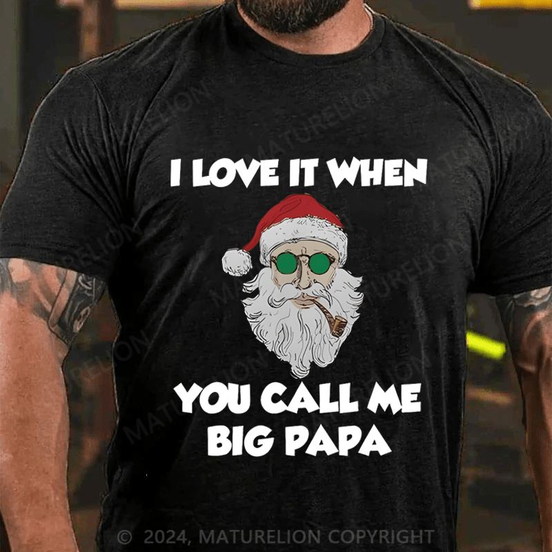 Maturelion Christmas T-Shirt I Love It When You Call Me Big Papa T-Shirt