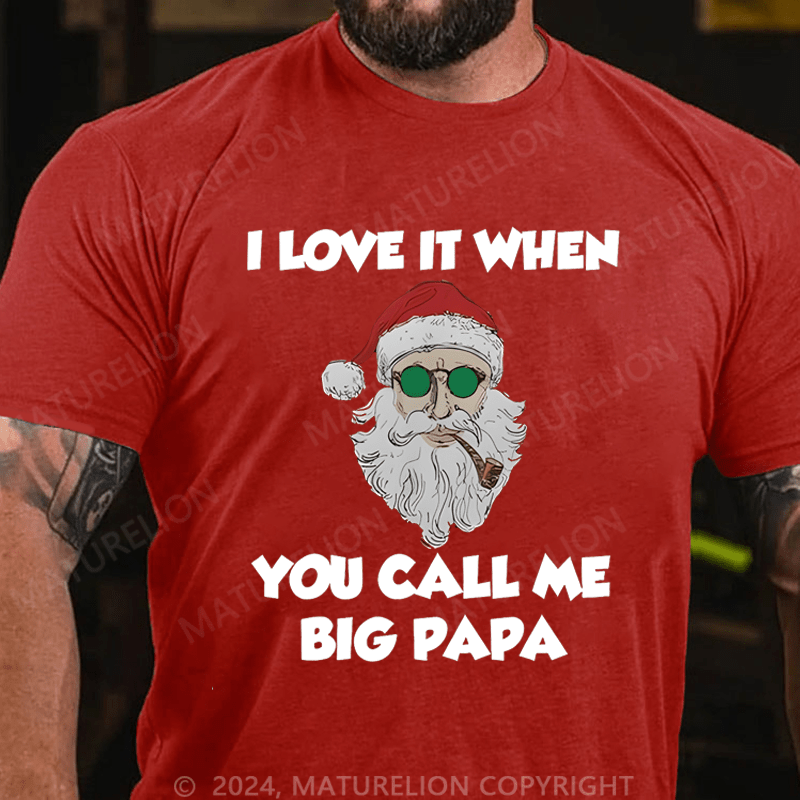 Maturelion Christmas T-Shirt I Love It When You Call Me Big Papa T-Shirt
