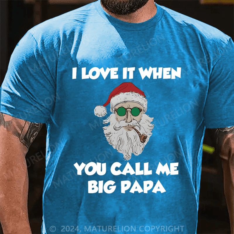 Maturelion Christmas T-Shirt I Love It When You Call Me Big Papa T-Shirt