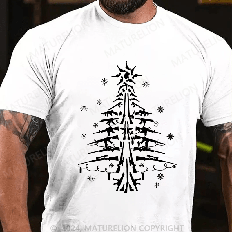 Maturelion Merry Christmas Guns T-shirt