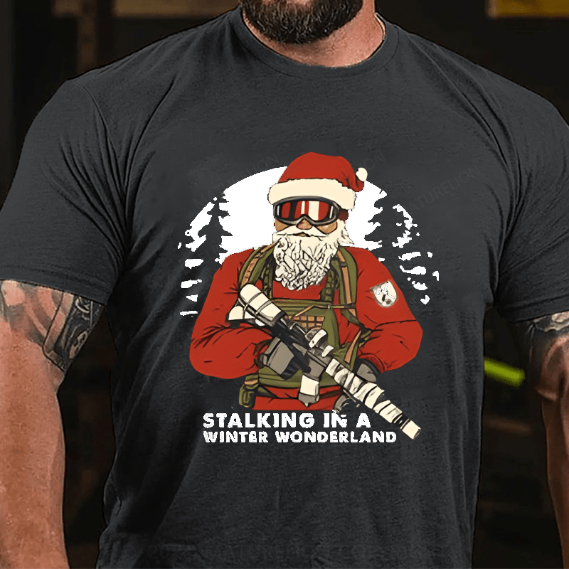 Maturelion Christmas T-Shirt Stalking In A Winter Wonderland T-shirt