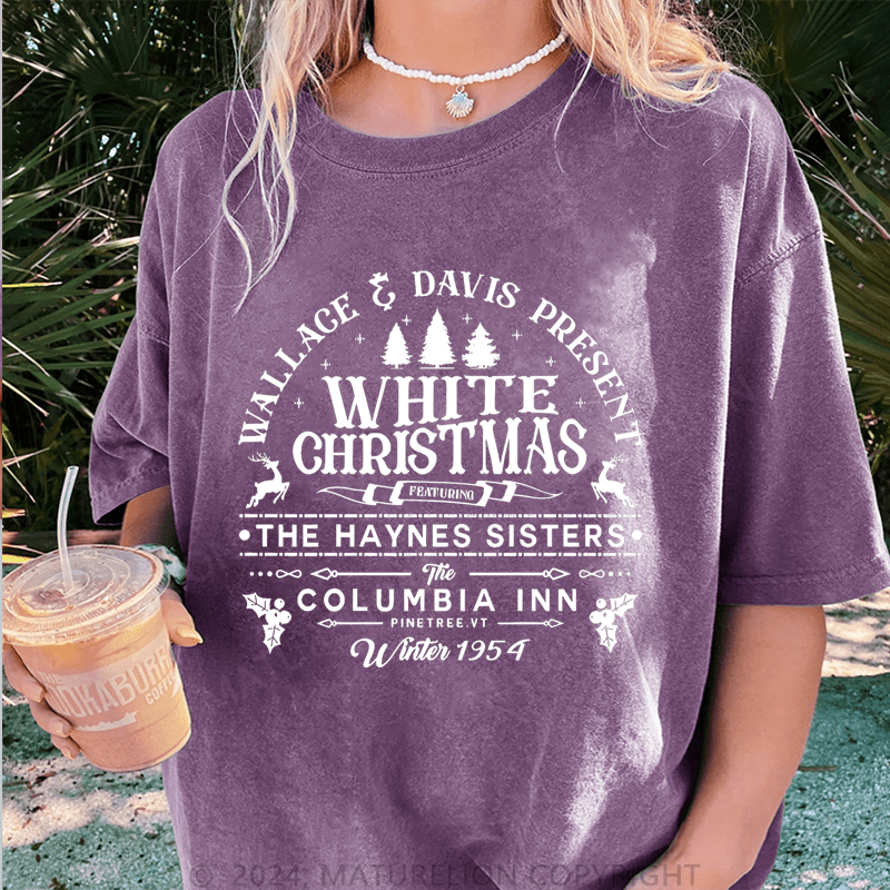 Maturelion Christmas T-Shirt White Christmas Wallace Davis Present Women T-Shirt