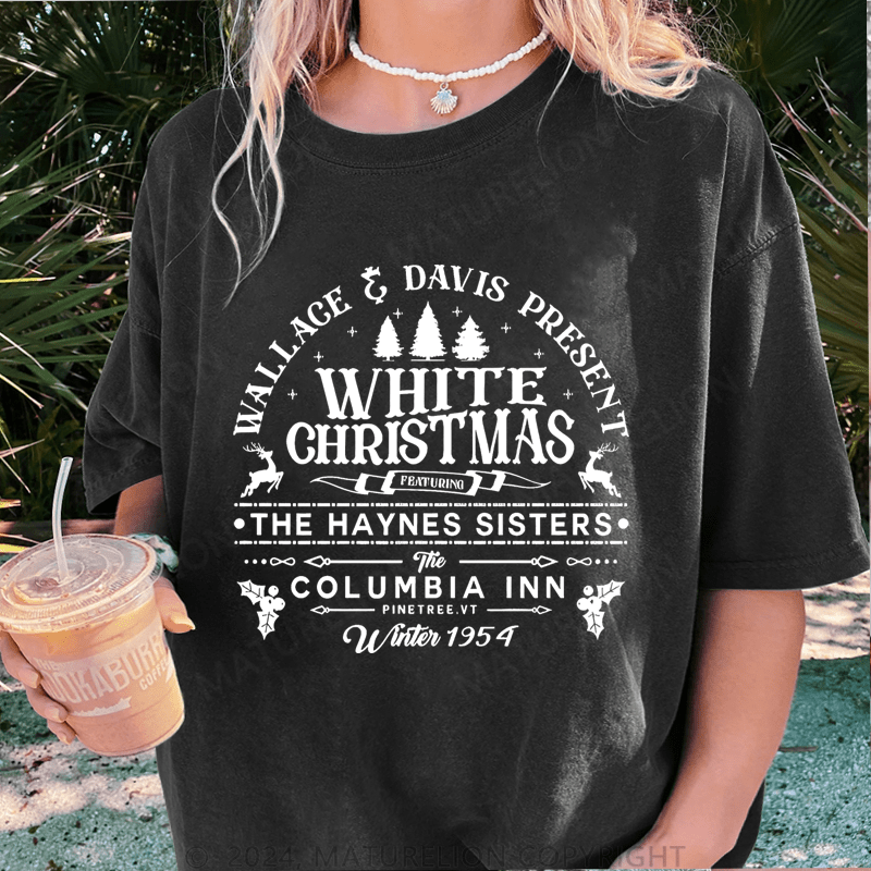 Maturelion Christmas T-Shirt White Christmas Wallace Davis Present Women T-Shirt