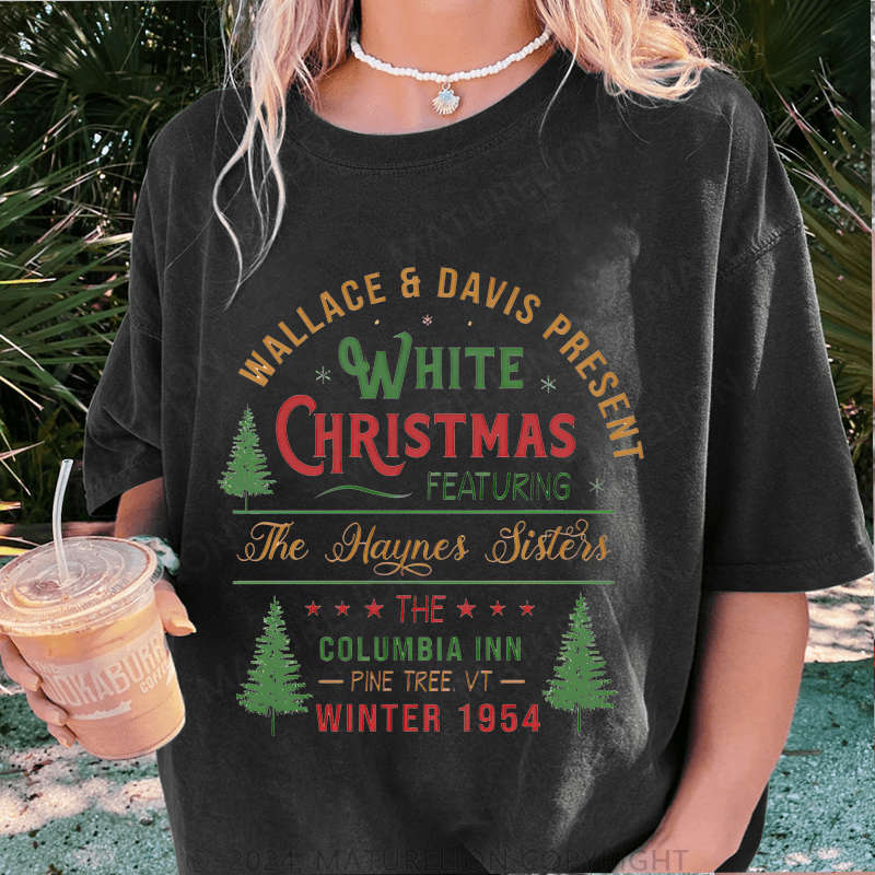 Maturelion Christmas T-Shirt White Christmas Wallace Davis Present Women T-Shirt