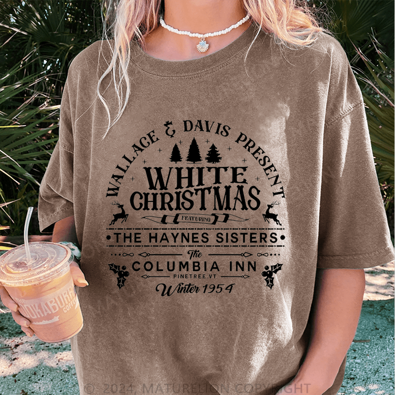 Maturelion Christmas T-Shirt White Christmas Wallace Davis Present Women T-Shirt