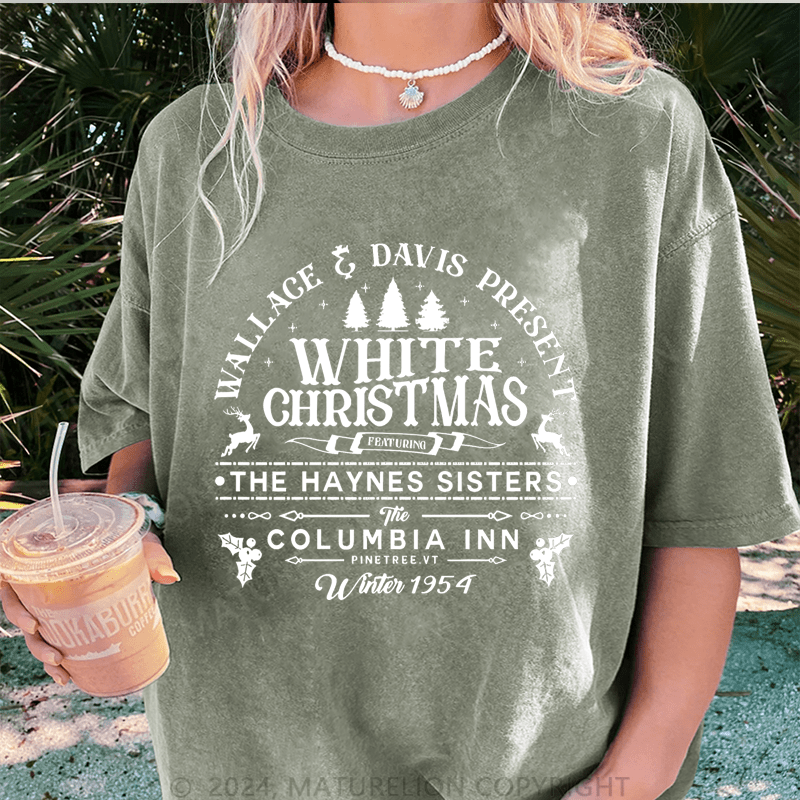 Maturelion Christmas T-Shirt White Christmas Wallace Davis Present Women T-Shirt