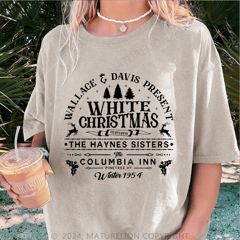 Maturelion Christmas T-Shirt White Christmas Wallace Davis Present Women T-Shirt