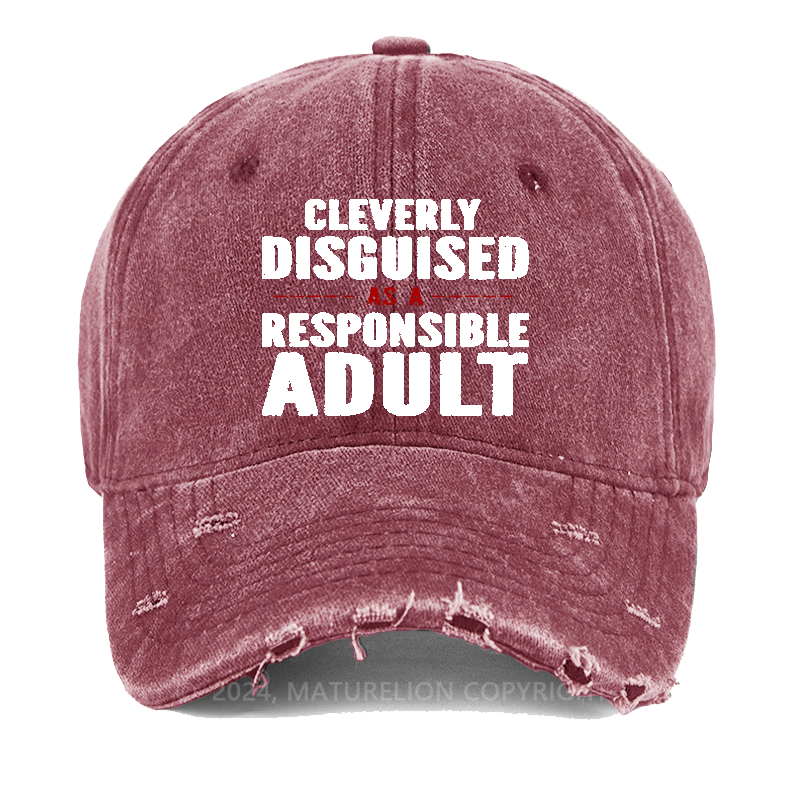 Maturelion Cleverly Disguised As A Responsible Adult Washed Vintage Cap