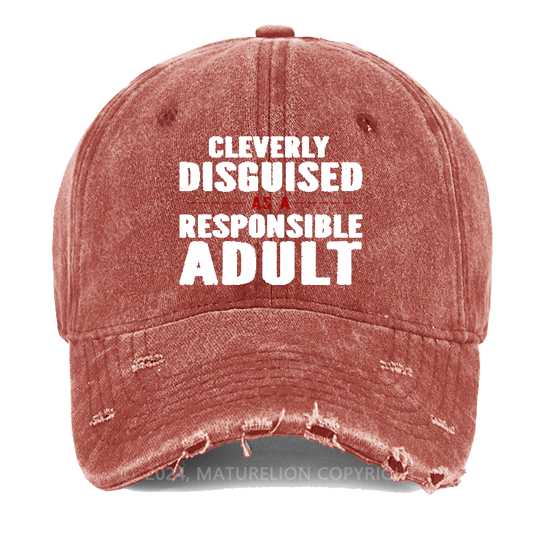 Maturelion Cleverly Disguised As A Responsible Adult Washed Vintage Cap