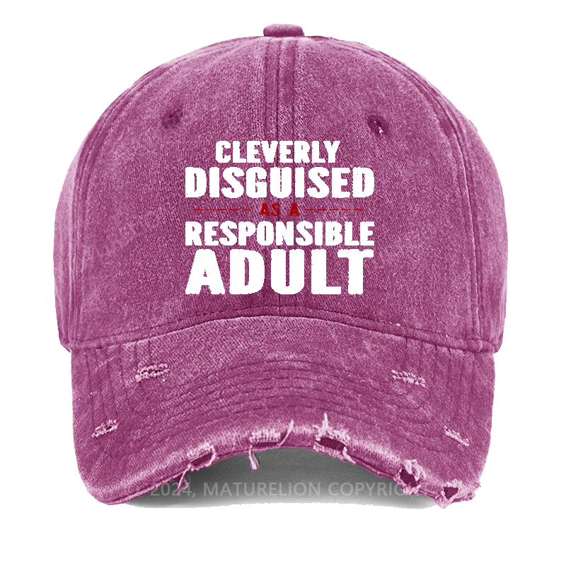 Maturelion Cleverly Disguised As A Responsible Adult Washed Vintage Cap