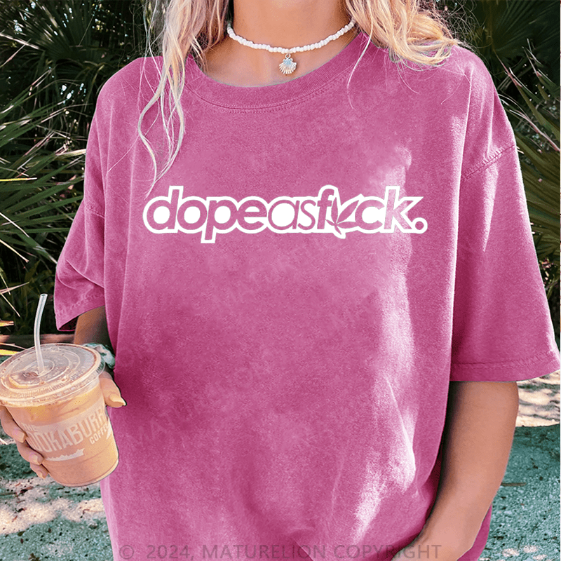 Maturelion Dopeasfuck DTG Printing Washed Cotton T-Shirt
