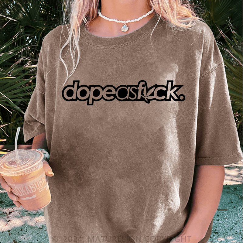 Maturelion Dopeasfuck DTG Printing Washed Cotton T-Shirt