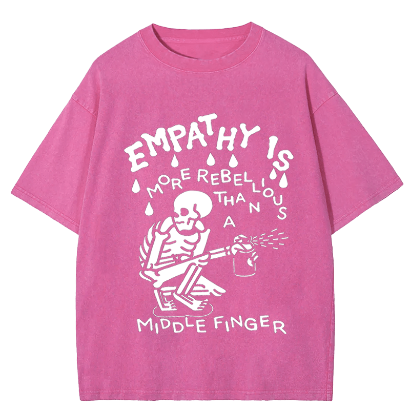 Maturelion Halloween Empathy Is More Rebellious Than A Middle Finger DTG Printing Washed Cotton T-Shirt