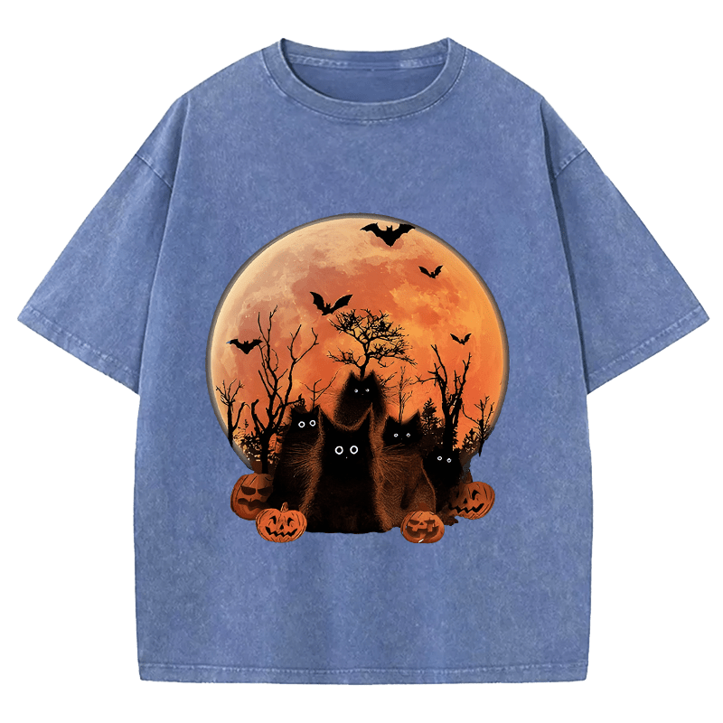 Maturelion Halloween DTG Printing Washed Cotton T-Shirt