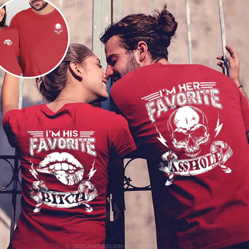 Maturelion I'm Her Favorite Asshole & Bitch Couple T-Shirt